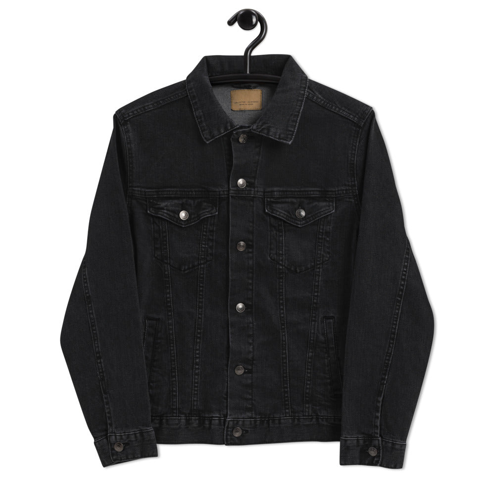 y*u様 S GOD ONLY KNOWS Denim Jacket BLACK LOVE GOD. LOVE PEOPLE. Men's denim jacket – The House OC Store