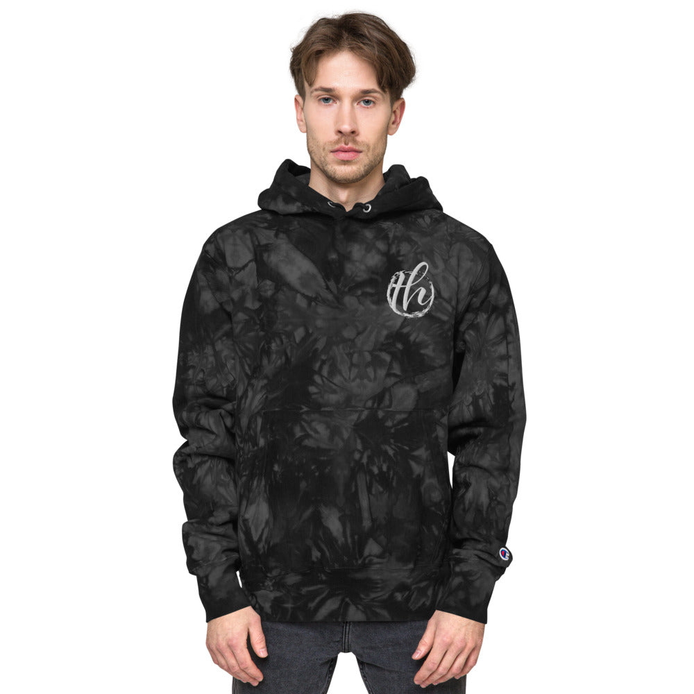 The House logo Champion tie-dye hoodie