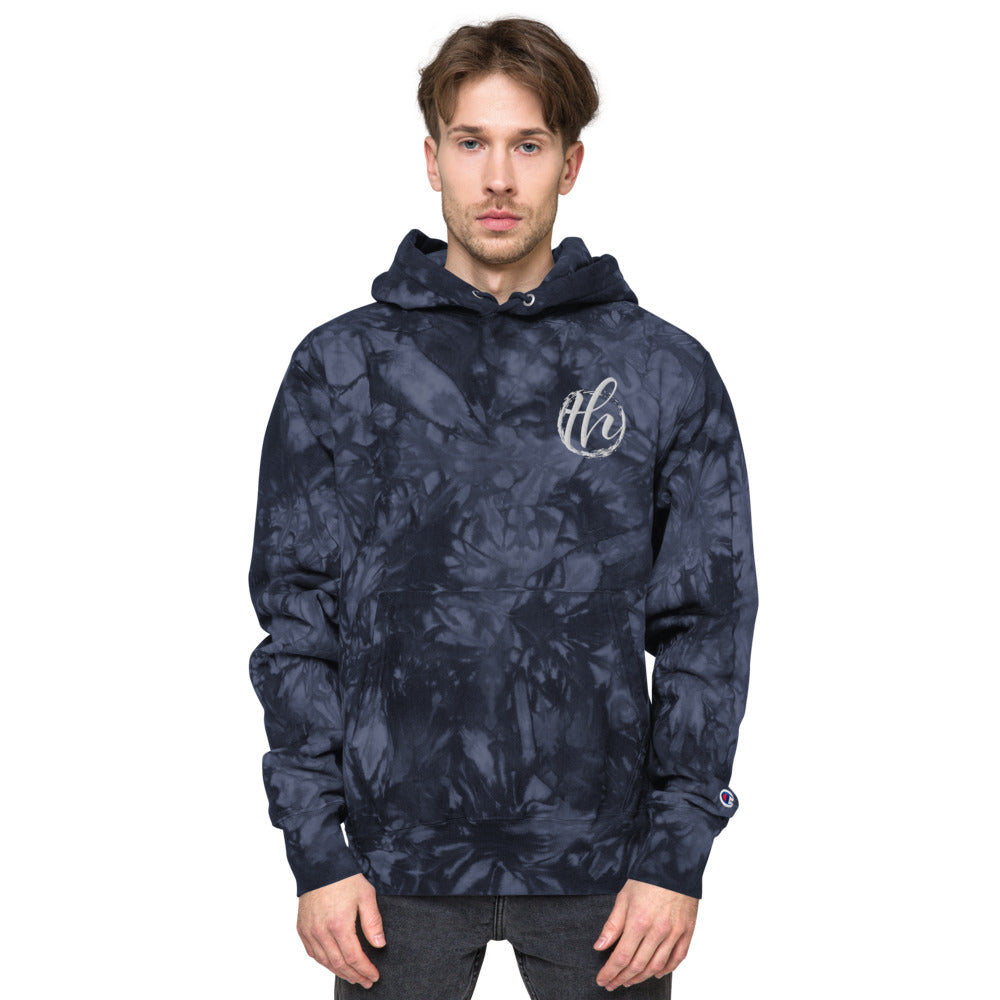 The House logo Champion tie-dye hoodie