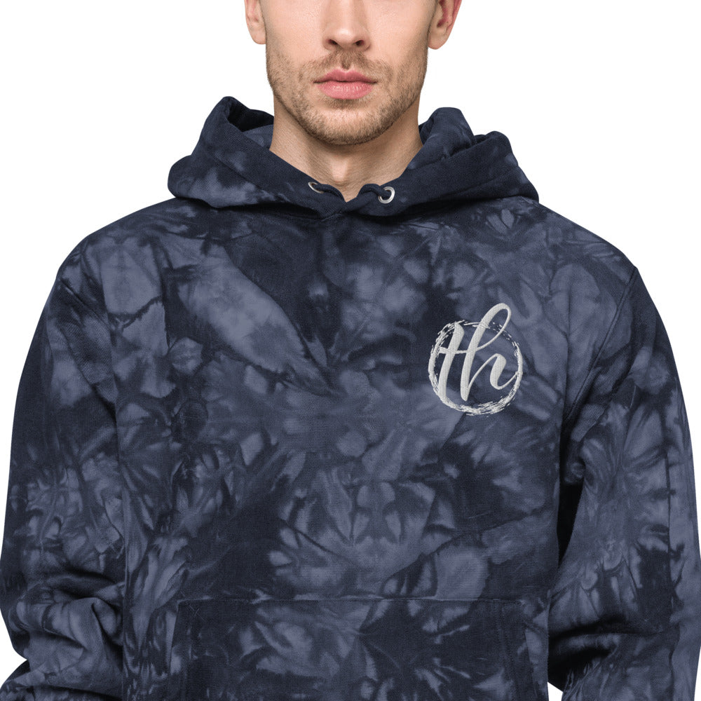 The House logo Champion tie-dye hoodie