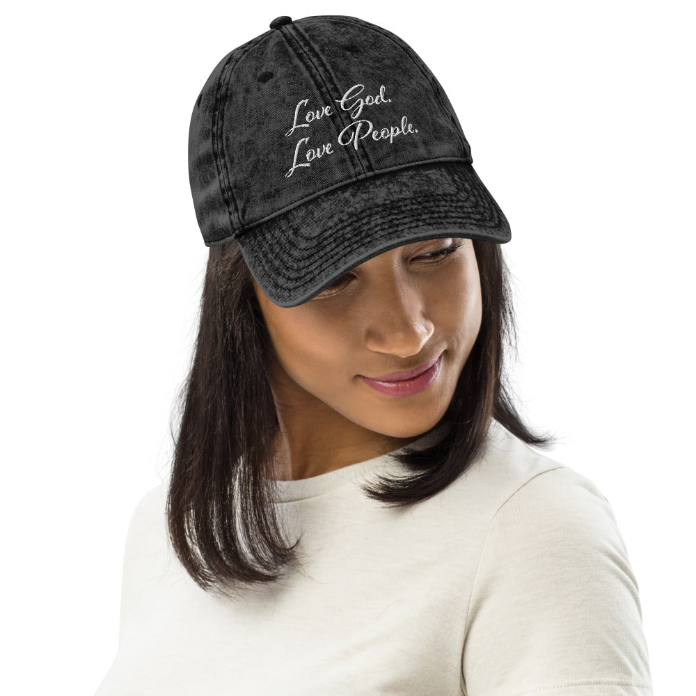 Love God. Love People. - Vintage Cotton Twill Cap