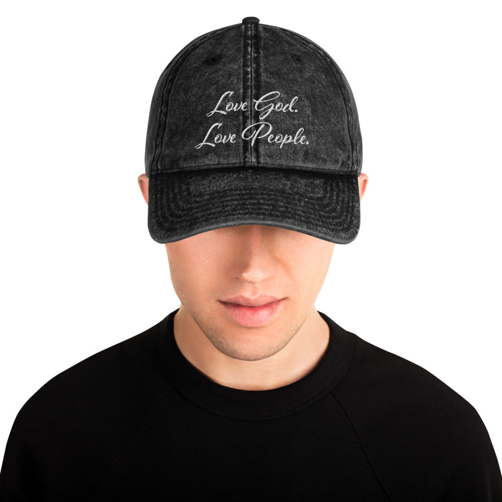 Love God. Love People. - Vintage Cotton Twill Cap