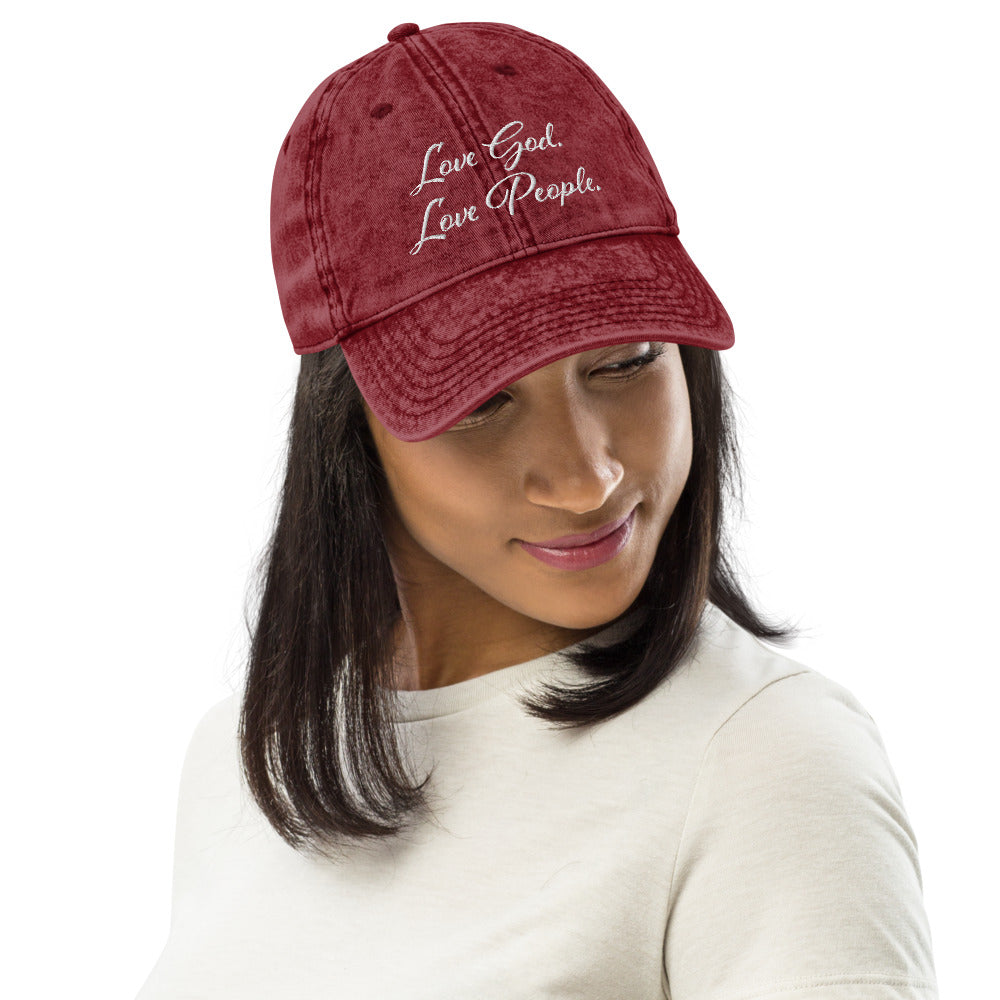 Love God. Love People. - Vintage Cotton Twill Cap