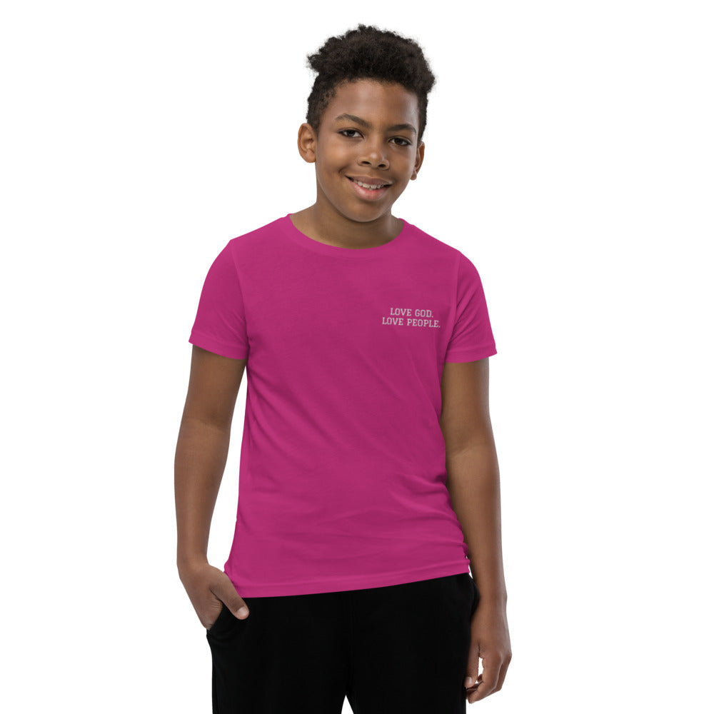 LOVE GOD. LOVE PEOPLE. Youth Short Sleeve T-Shirt