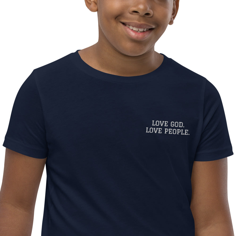 LOVE GOD. LOVE PEOPLE. Youth Short Sleeve T-Shirt