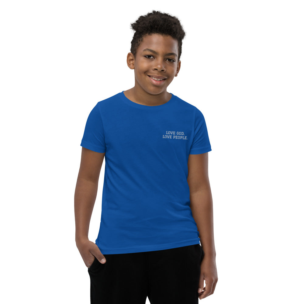 LOVE GOD. LOVE PEOPLE. Youth Short Sleeve T-Shirt