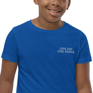 LOVE GOD. LOVE PEOPLE. Youth Short Sleeve T-Shirt